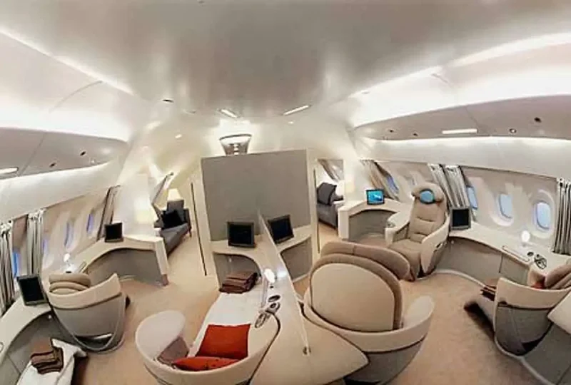 Самолет а380 салон