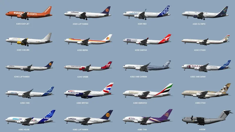 Самолеты Airbus Модельный ряд