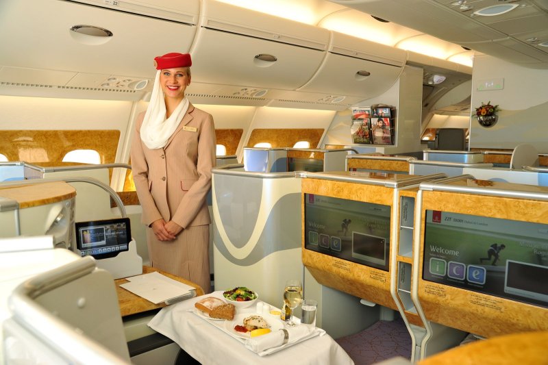 Airbus a380 Emirates первый класс