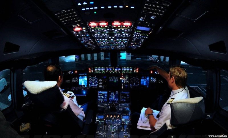 Airbus a380 кабина пилота