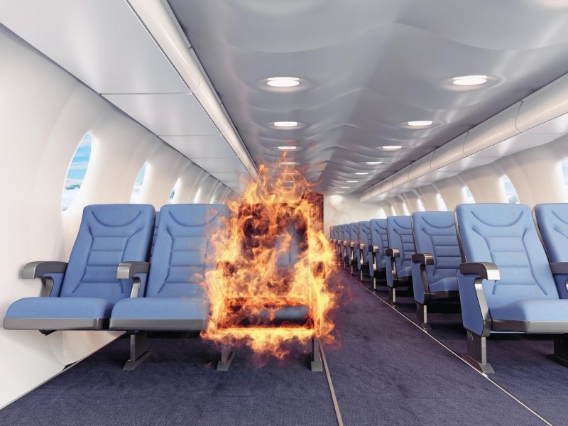 Огонь в салоне самолета