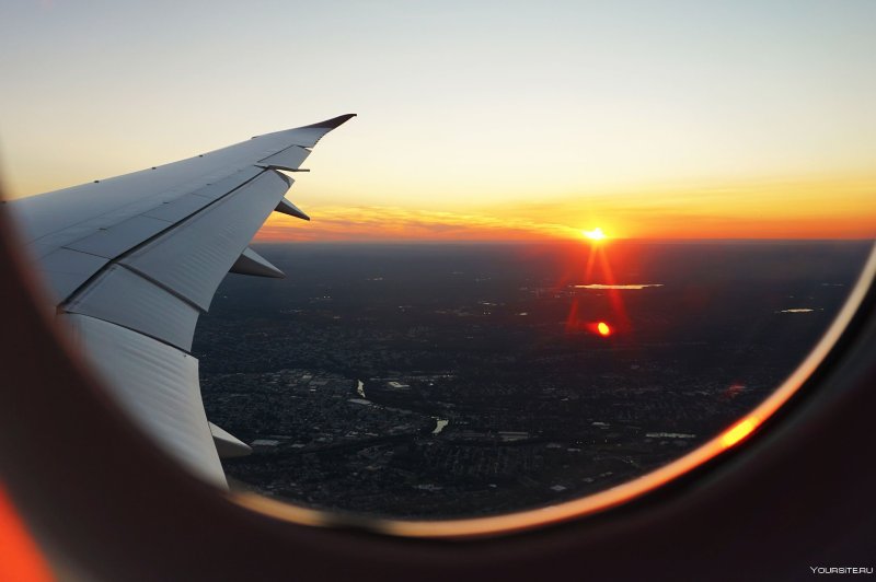 Вид с окна самолета на Новосибирск