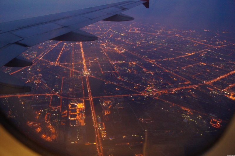 Санкт Петербург из иллюминатора самолета