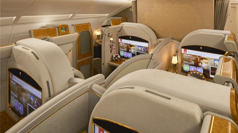 Airbus a380 Emirates первый класс