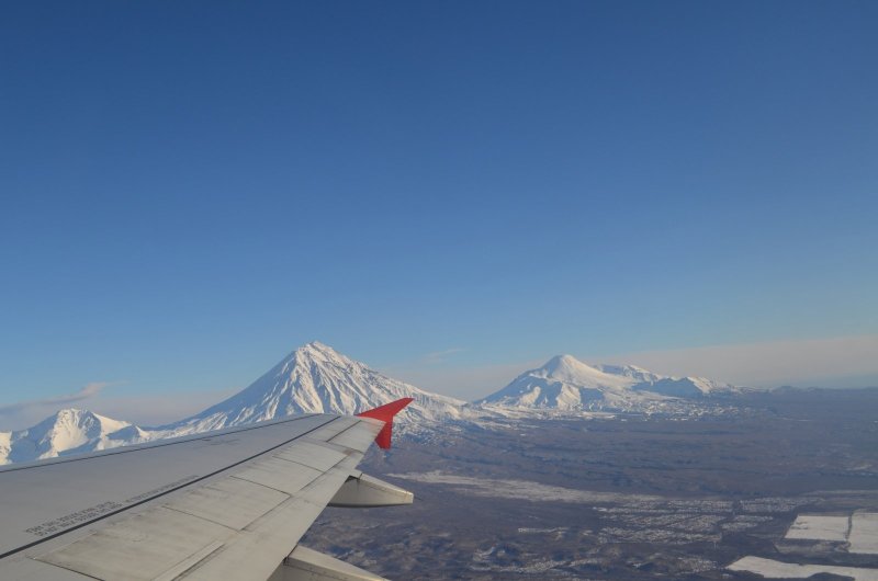 Гора Эльбрус с самолета