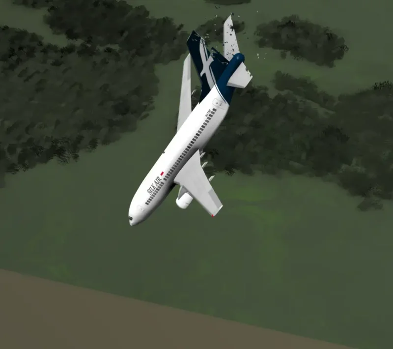 Пикирование самолета Боинг