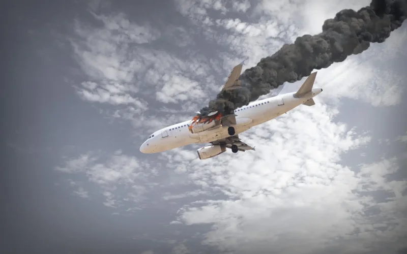 Крушение самолёта в небе