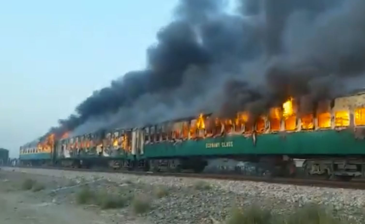 Фото пожара в поезде