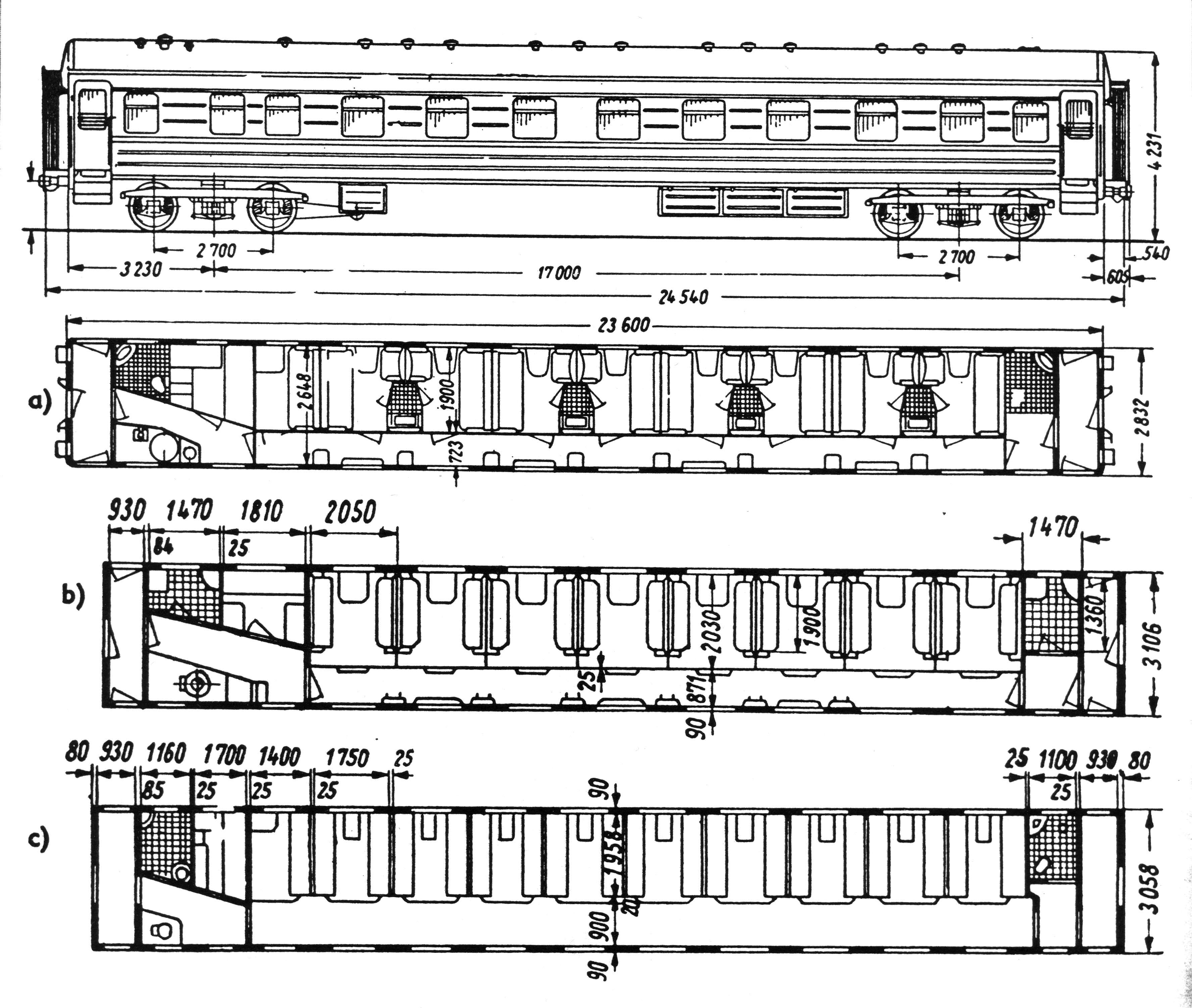 Схема пассажирского купейного вагона
