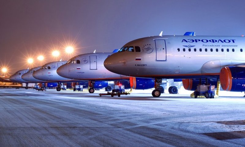 Самолет Аэрофлот зима