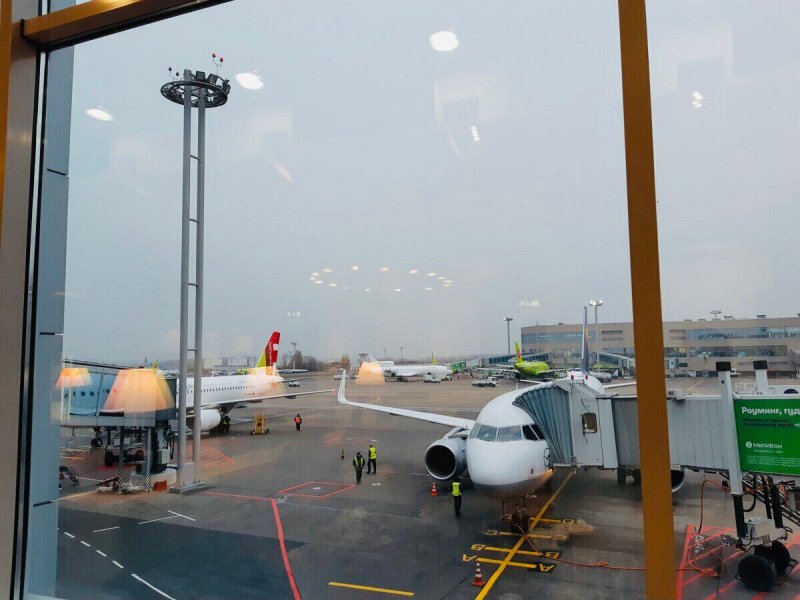 Аэропорт Домодедово из окна а380