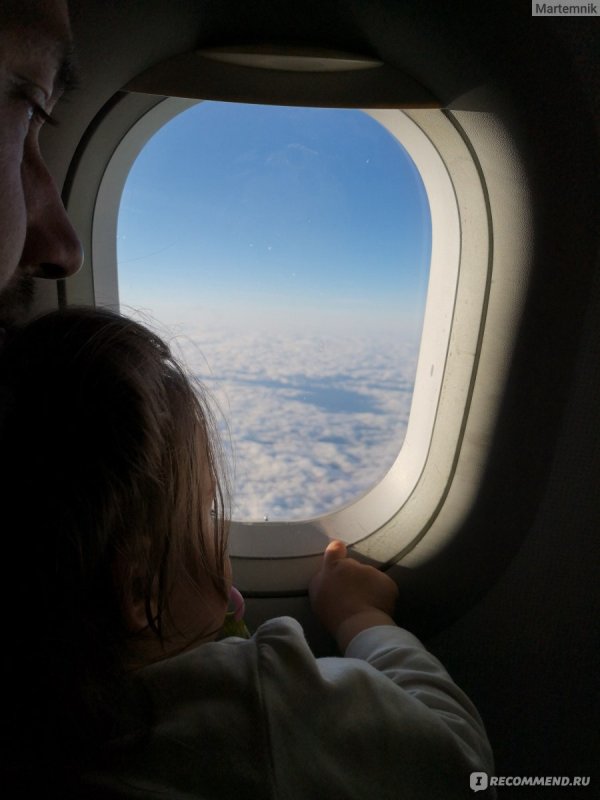 Девушка в самолете у окна