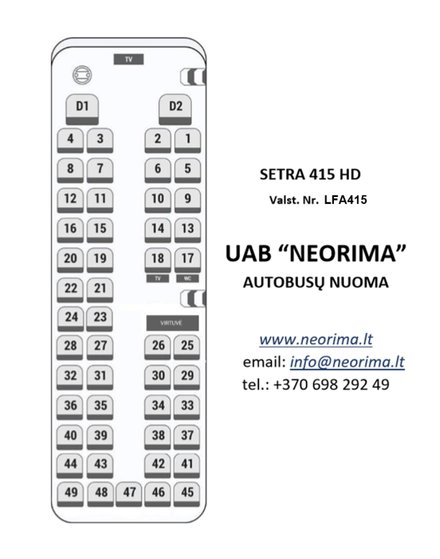 Схема мест кинг лонг 49 мест