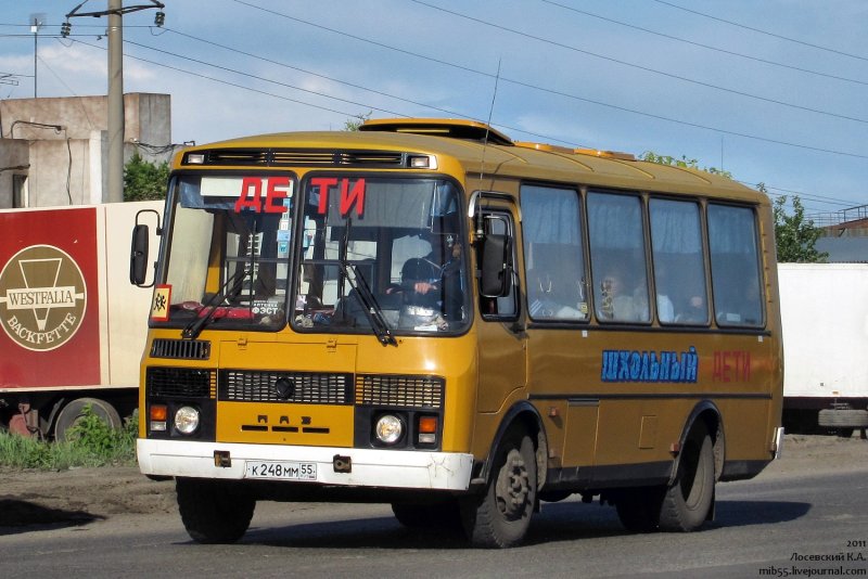 Школьный автобус ПАЗ 3205 Омск