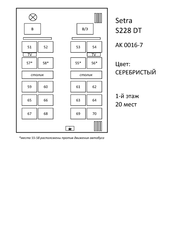 Расположение мест в автобусе сетра схема