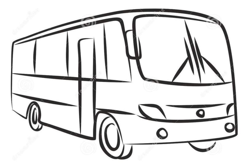 Автобус карандашом для детей