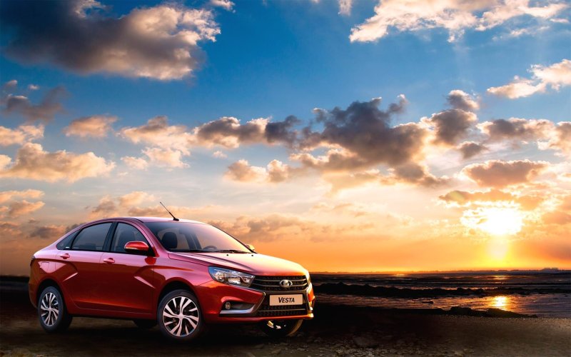 Lada Vesta закат