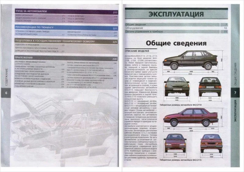 ВАЗ 2113 Габаритные характеристики