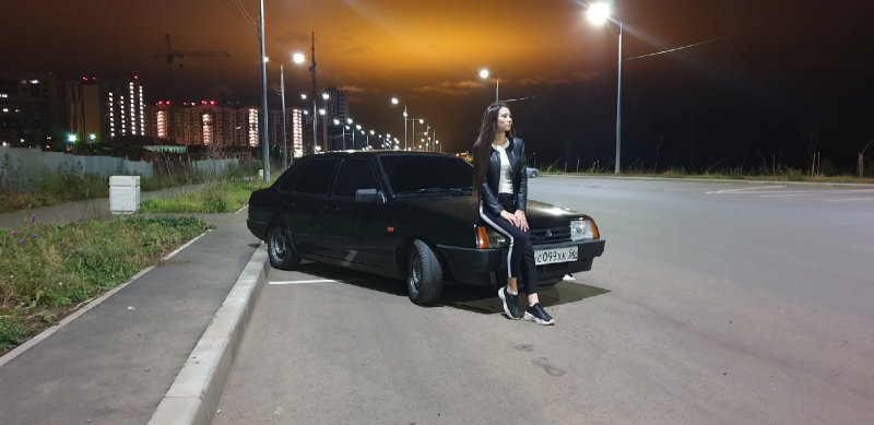 ВАЗ 21099 черный ночью