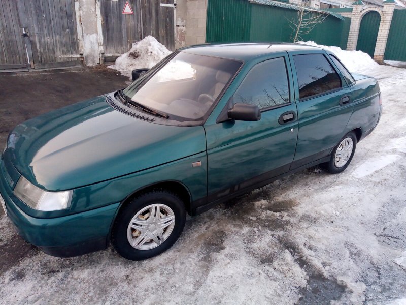 ВАЗ 2110 зеленая занижение
