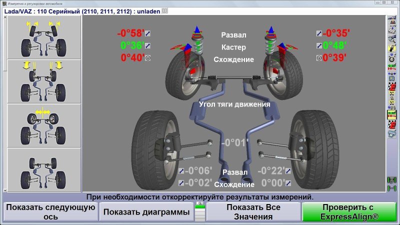 Развал схождение ВАЗ 2110