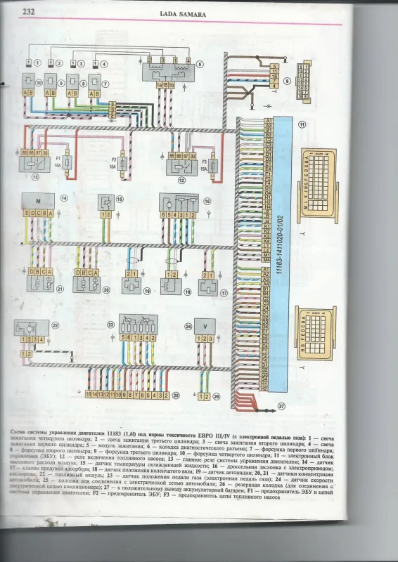 Электросхема ЭСУД ВАЗ 2114