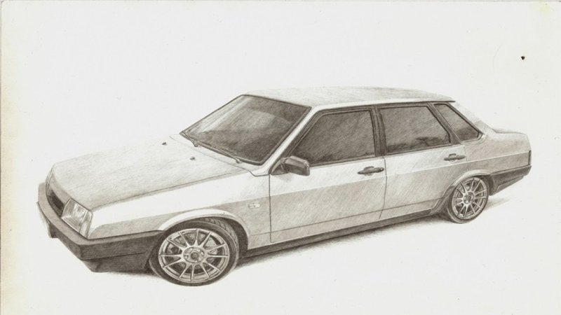 ВАЗ 21099 рисунок спереди