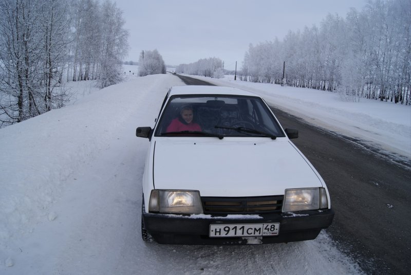ВАЗ 21099 зимой тонированная