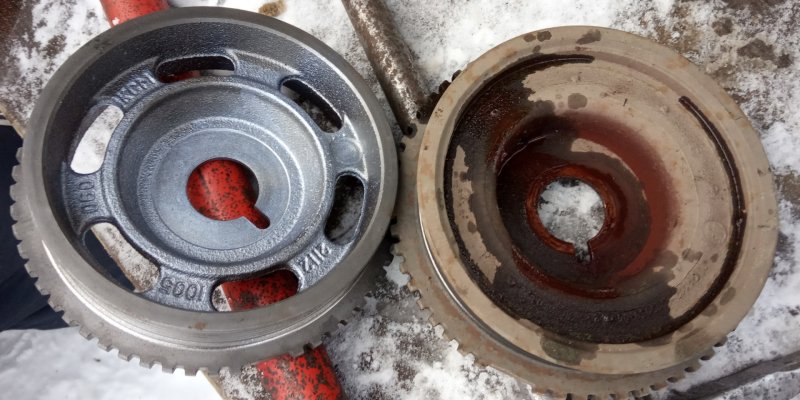 Шкив коленвала Ауди 80 под широкий ремень