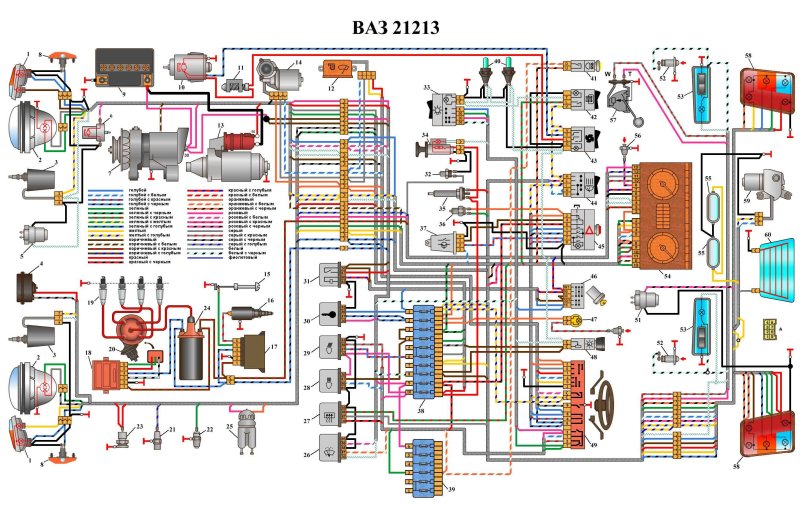 Схема реле ВАЗ 2131 инжектор