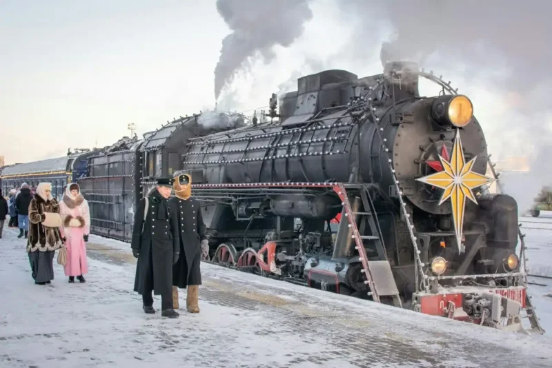 Паровоз п36 зима