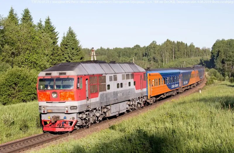 Тепловоз тэп70 железной дороги Латвии
