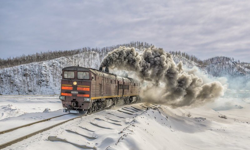 Тепловоз 2тэ10в снег