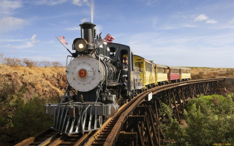 Старинный паровоз