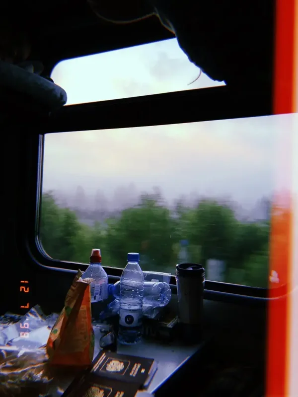 Окно поезда ночью