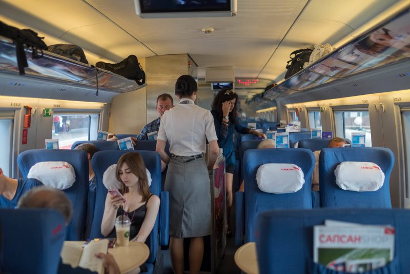 Сапсан внутри эконом