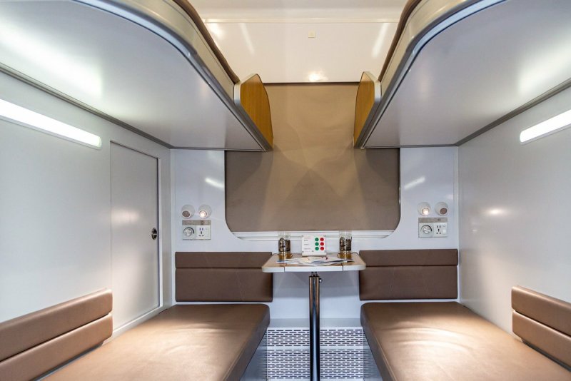 Интерьер двухэтажного вагона РЖД