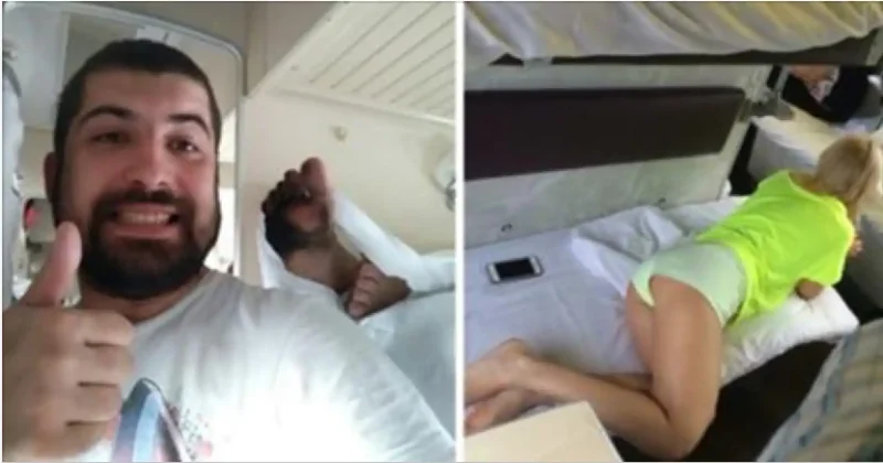 Люди спят в поезде