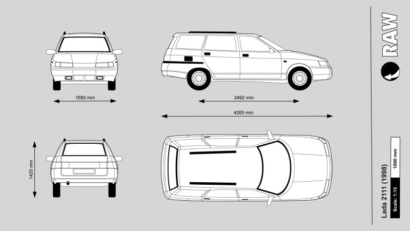 Ширина автомобиля ВАЗ 2111