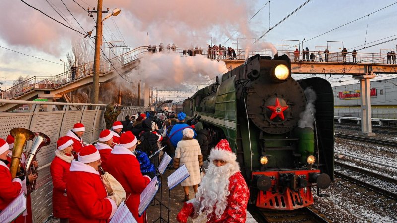 Новогодний поезд метро 2021 еж