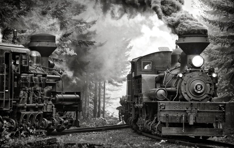 Старинный паровоз