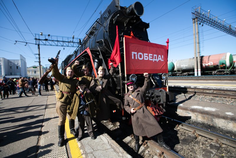 Паровоз в городе Верещагино Пермский край