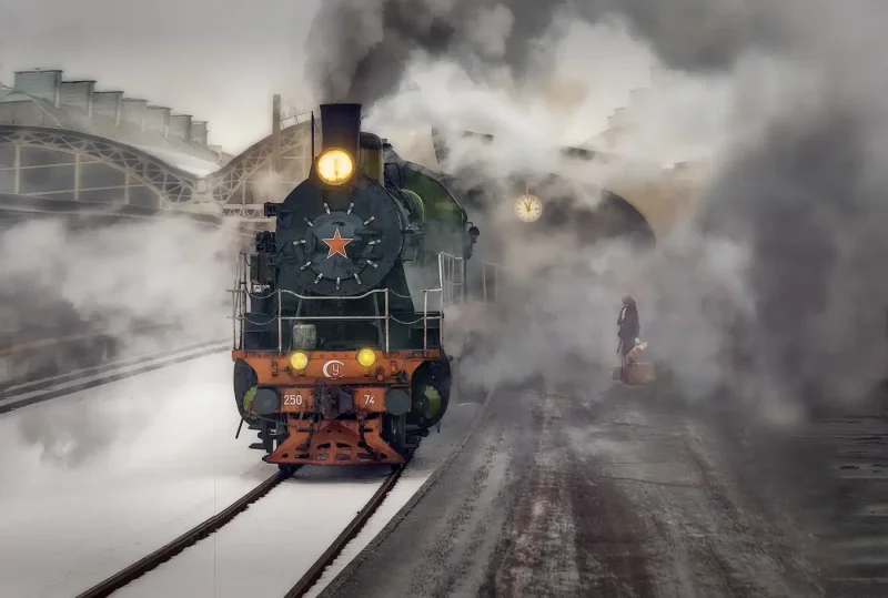 Витебский вокзал ретро поезд