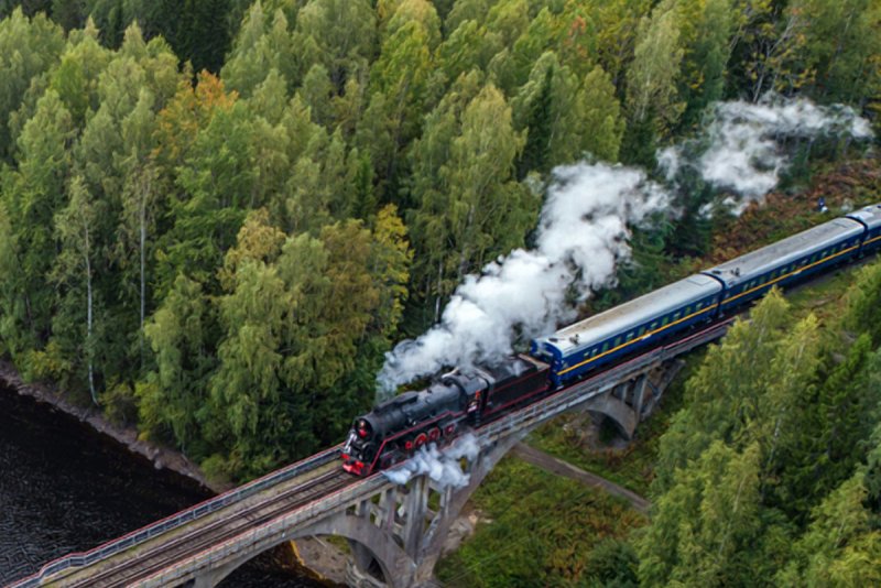 Ретро поезд Сортавала Рускеала