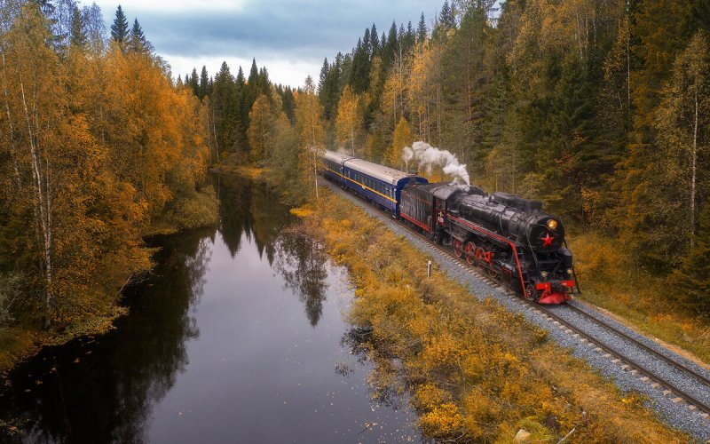 Ретро поезд Сортавала Рускеала