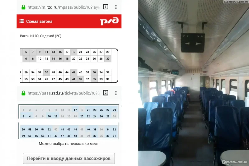 Сидячий вагон РЖД 2с