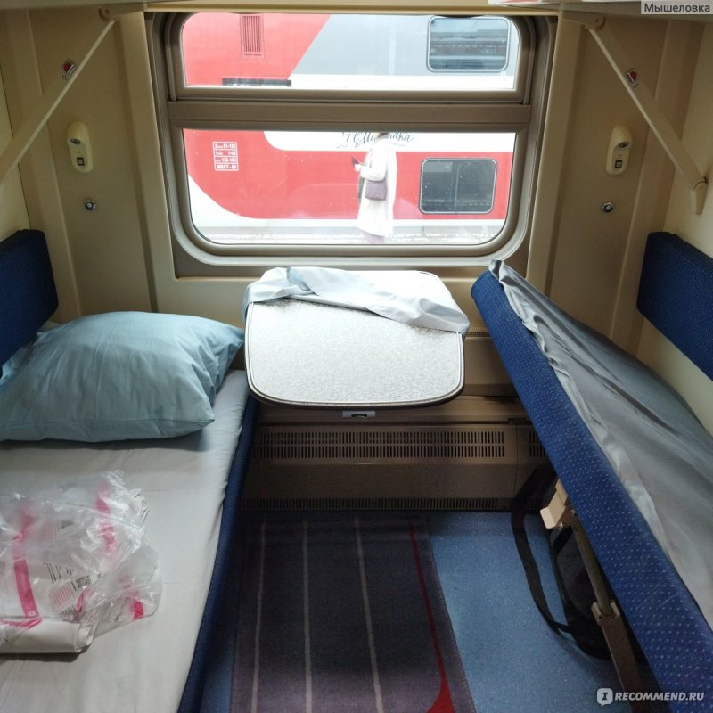 Двухэтажный вагон РЖД внутри купе