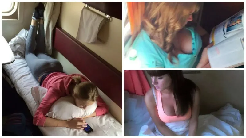 Марго Робби в плацкартном вагоне