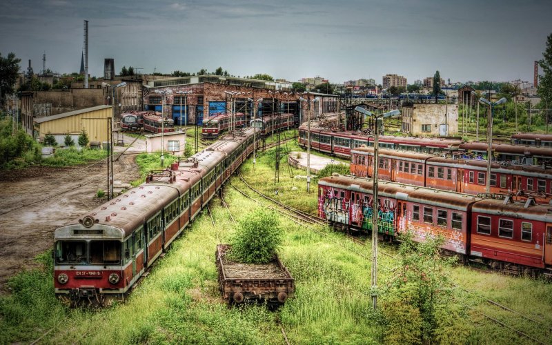 Железнодорожное депо в Ченстохове, Польша.