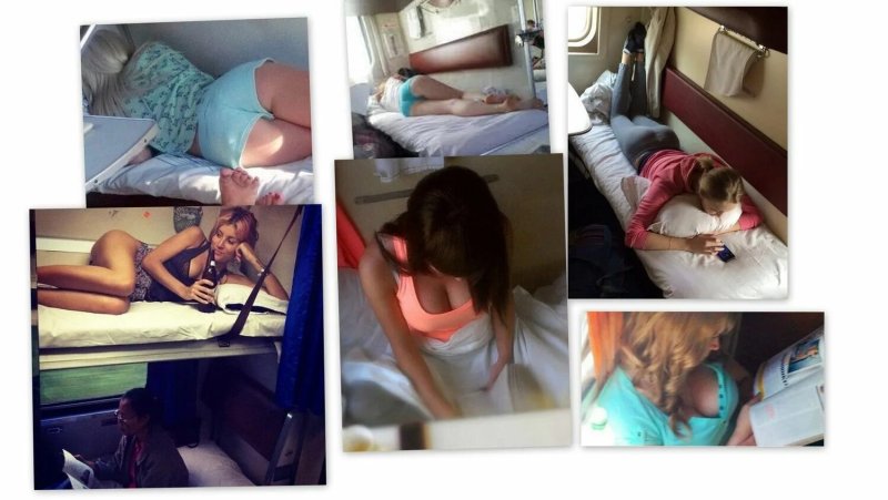 Спящие девушки в плацкартном